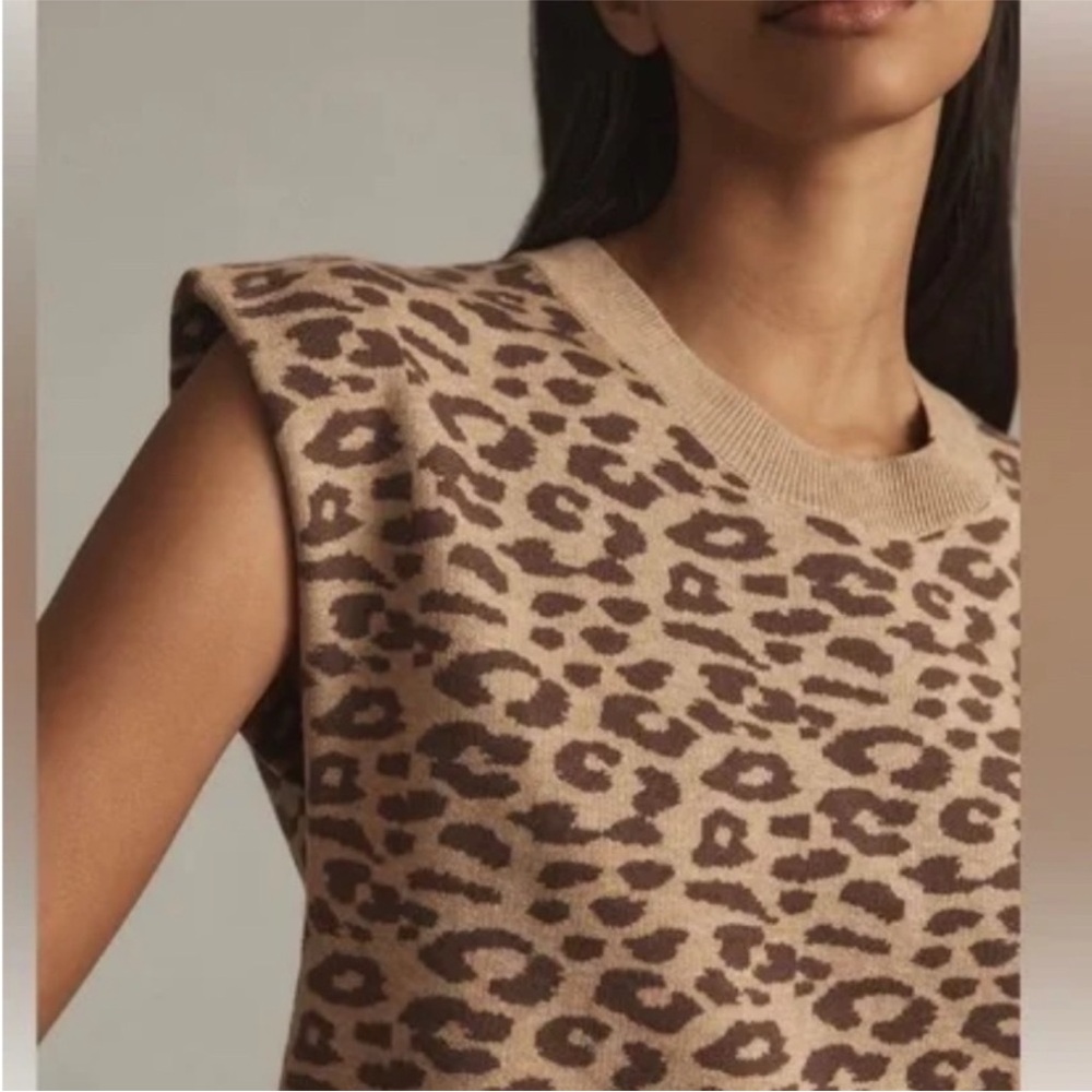 Maeve Anthropologie Noah the muscle sweater cheetah print XL